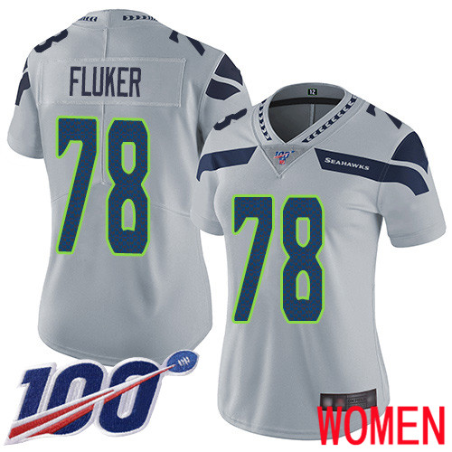 Seattle Seahawks Limited Grey Women D.J. Fluker Alternate Jersey NFL Football #78 100th Season Vapor Untouchable